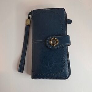 Sendefn Green Leather Clutch Card Holder, Keleel RFID Blocking